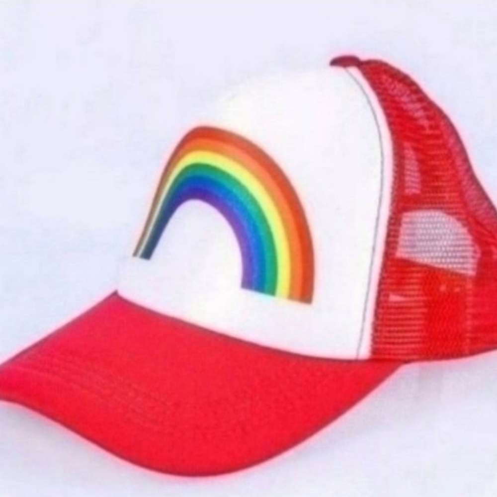 Unisex Trucker Hat with Rainbow Design